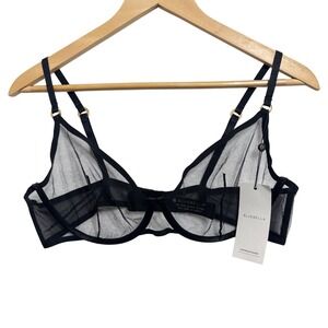 Bluebella Black Sheer Mesh Underwire Bra with Gold Hardware